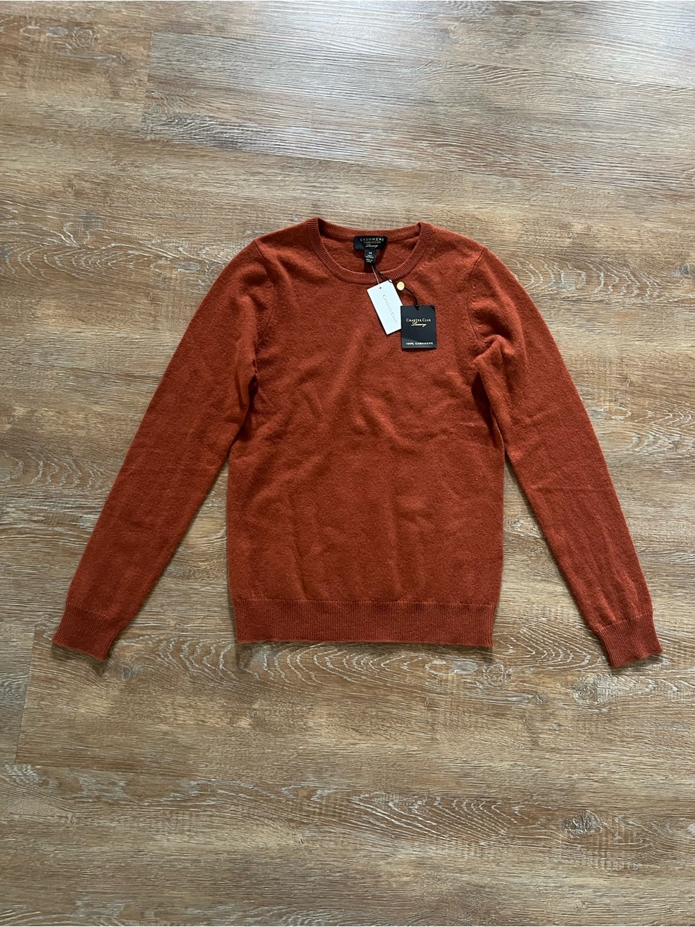 Charter Club Luxury 100% Cashmere Crewneck Sweater Bronze Pecan | Size XS | NWT